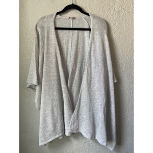 Juicy Couture Knit Cardigan Sweater Women's Medium Gray Metallic Sparkle Duster